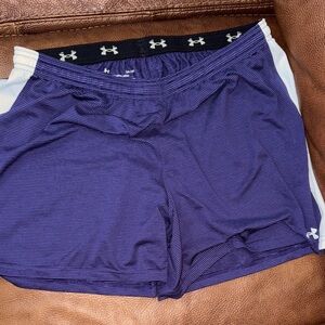 Under Armour Women's Striped Purple Athletic Shorts